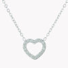 Colar em aço com fio fino com pendente em forma de coração com brilhantes prateado Colar em aço com fio fino com pendente em forma de coração com brilhantes prateado