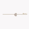 Brincos ear cuff em aço com coração cravado de brilhantes