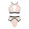 Conjunto lingerie 231815 preto e rosa claro