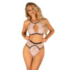 Conjunto lingerie 231815 preto e rosa claro