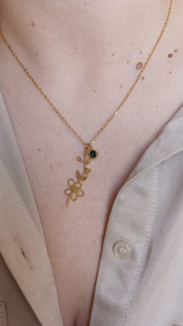 Colar Flor Brilhante