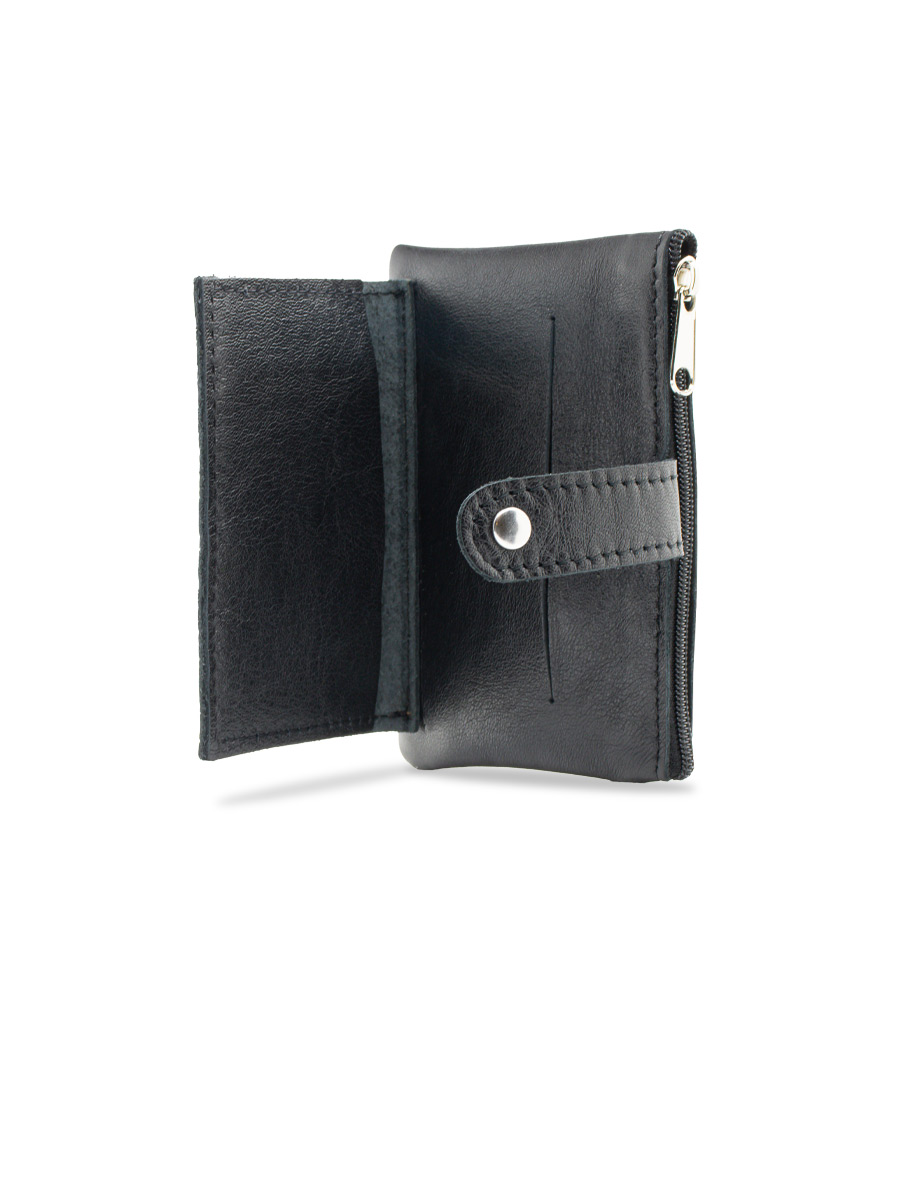 Porta moedas em pele preto