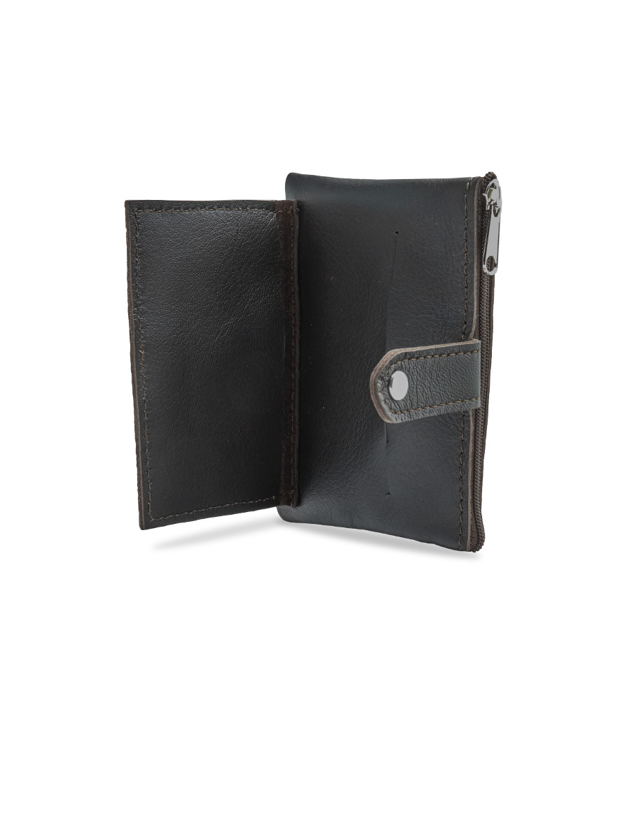 Porta moedas em pele castanho