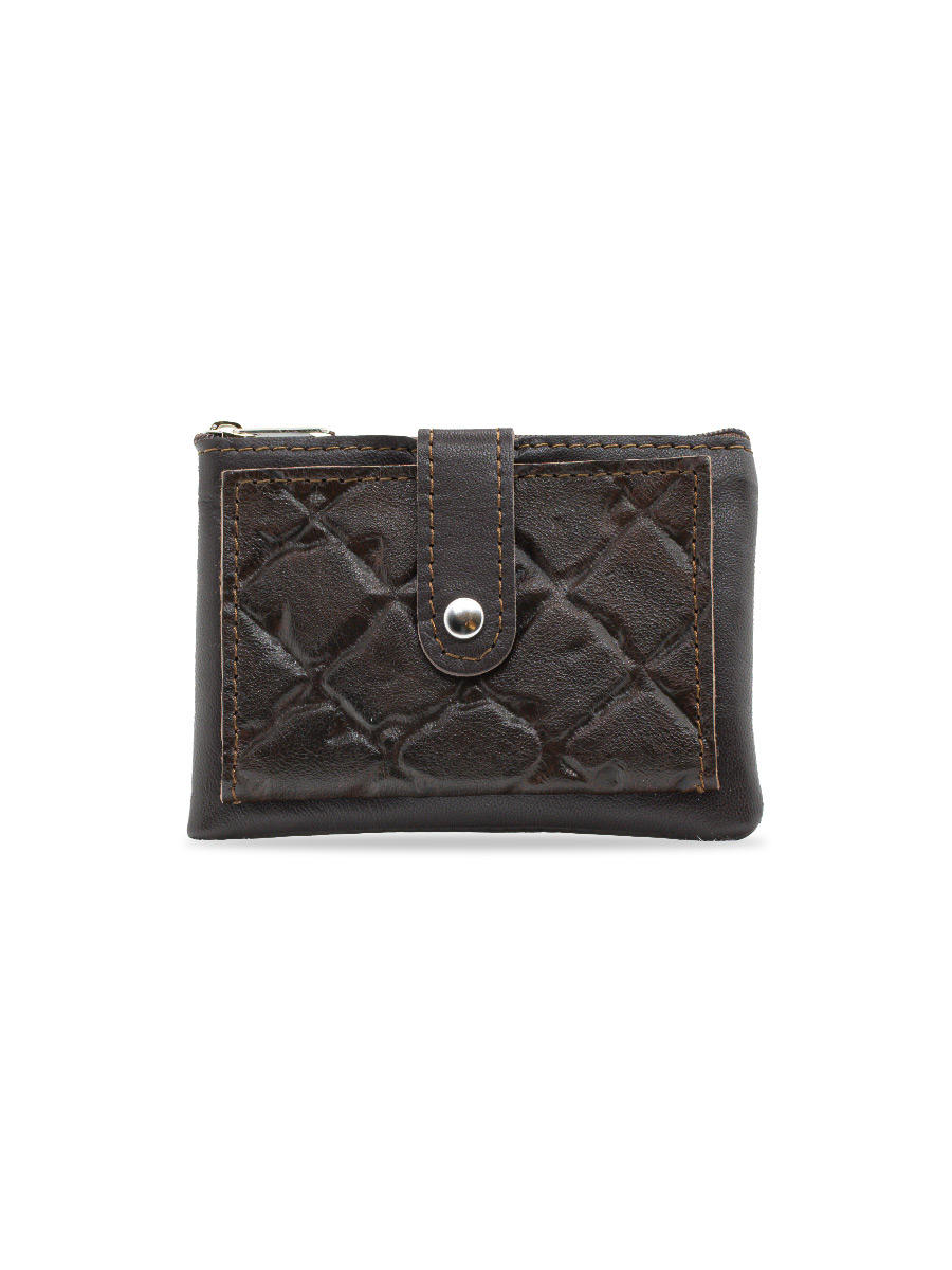 Porta moedas em pele castanho