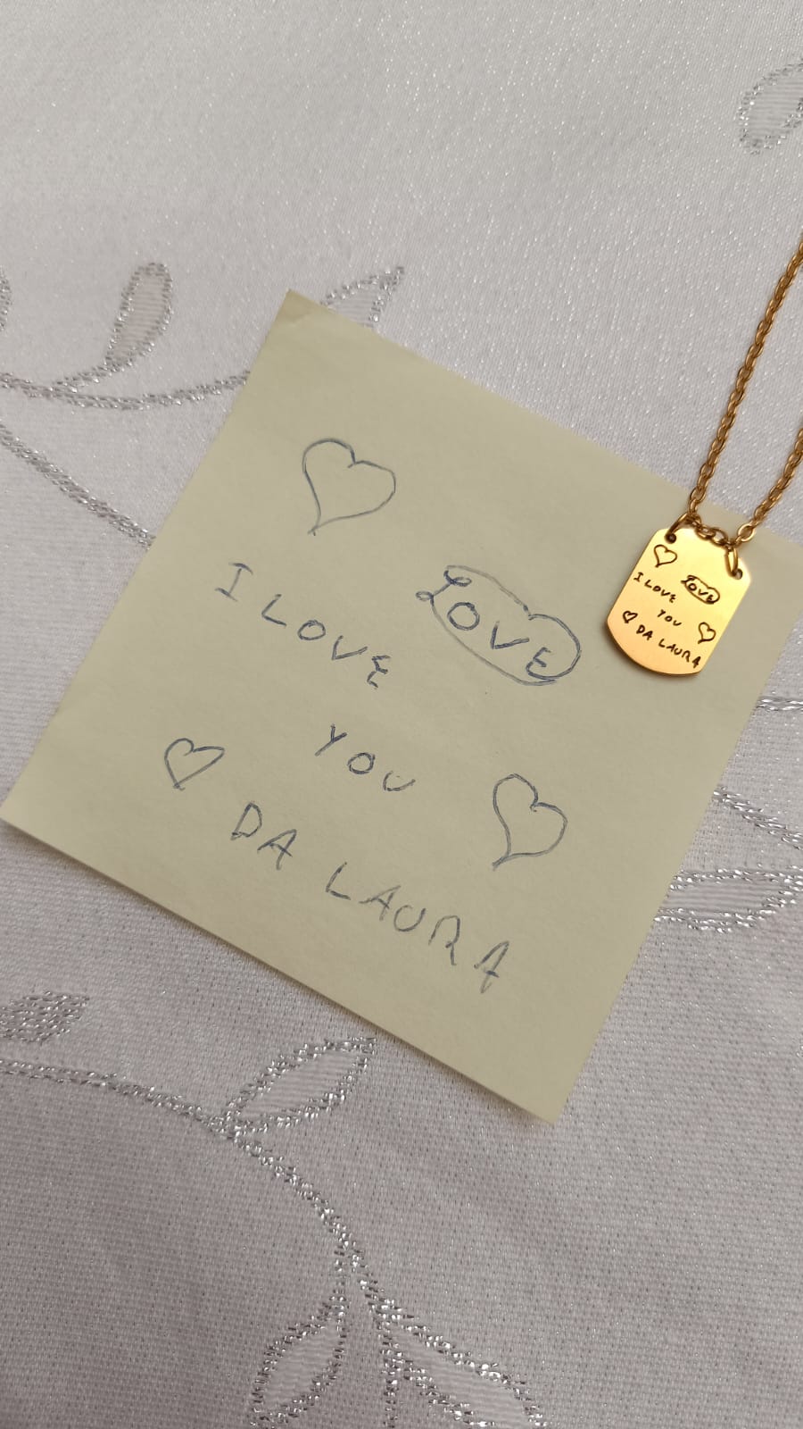 Colar em aço com medalha retangular personalizada com gravação