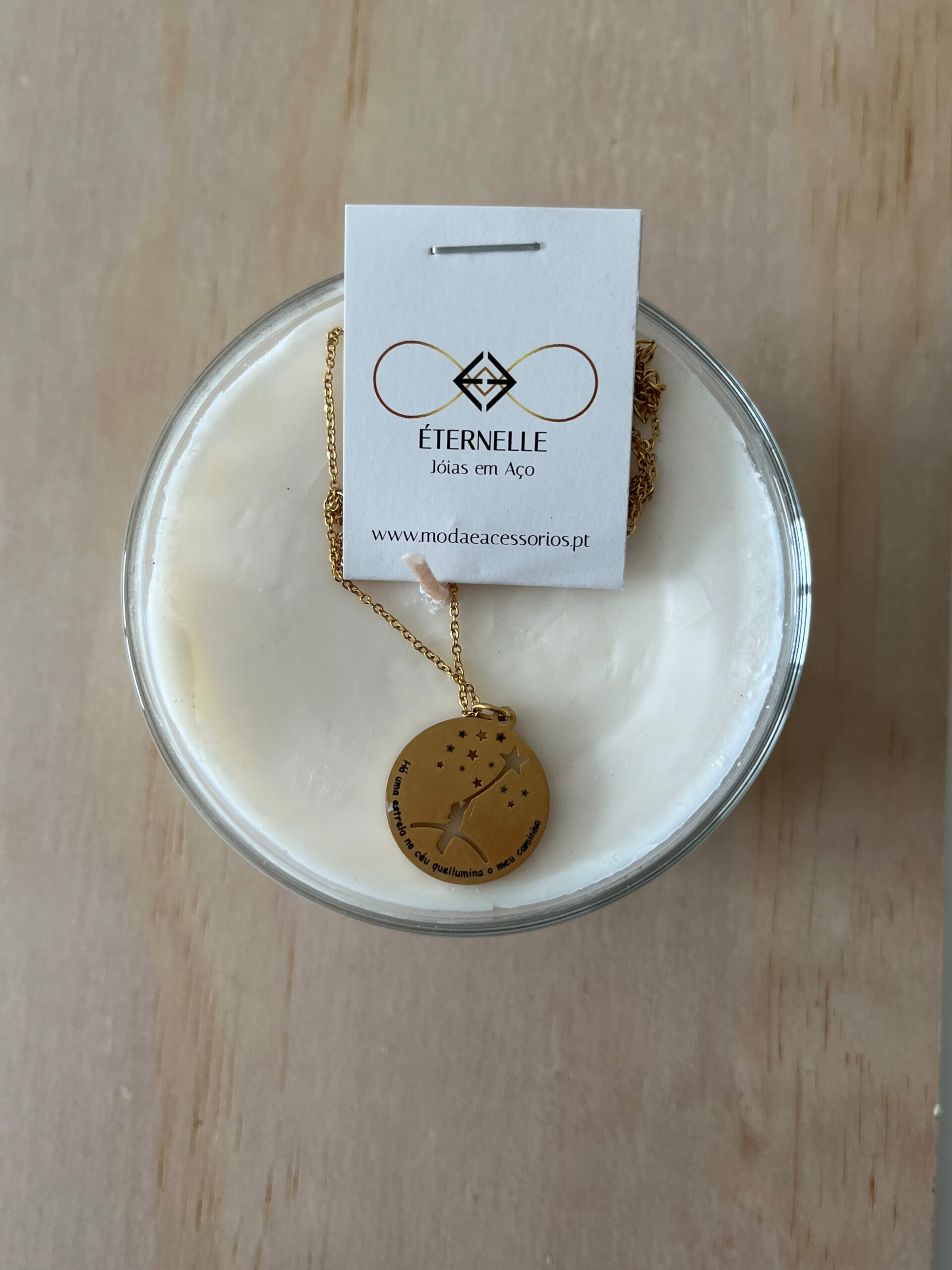 Colar em Aço Medalhão Estrela