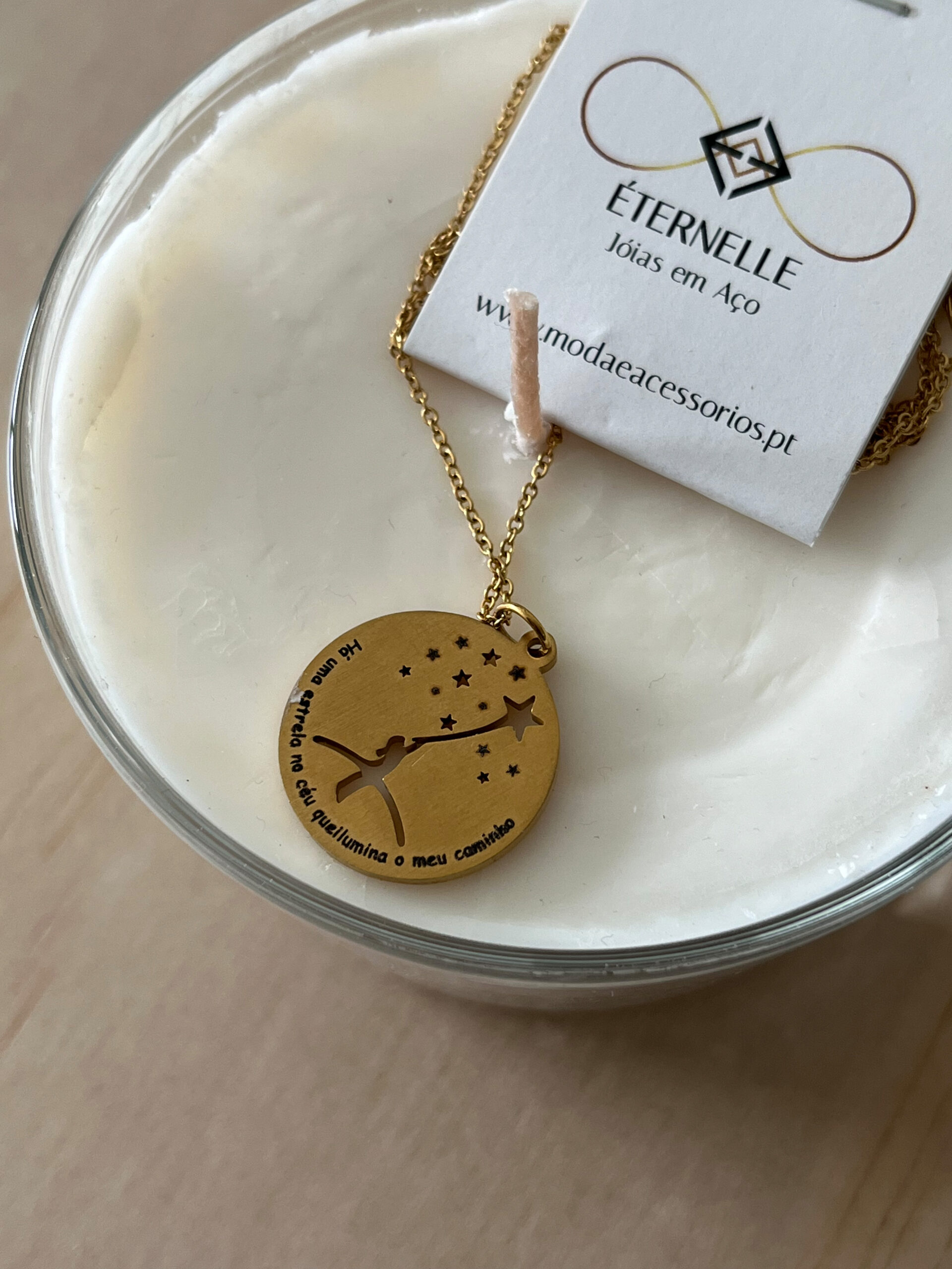 Colar em Aço Medalhão Estrela